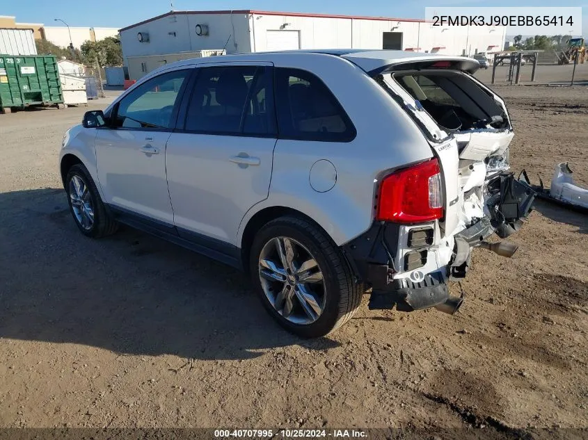 2014 Ford Edge Sel VIN: 2FMDK3J90EBB65414 Lot: 40707995