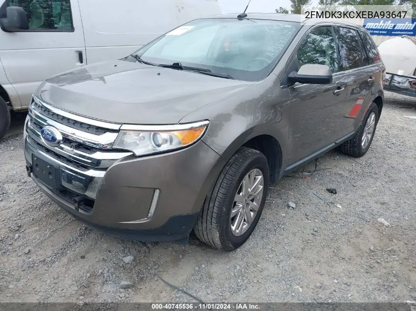 2014 Ford Edge Limited VIN: 2FMDK3KCXEBA93647 Lot: 40745536