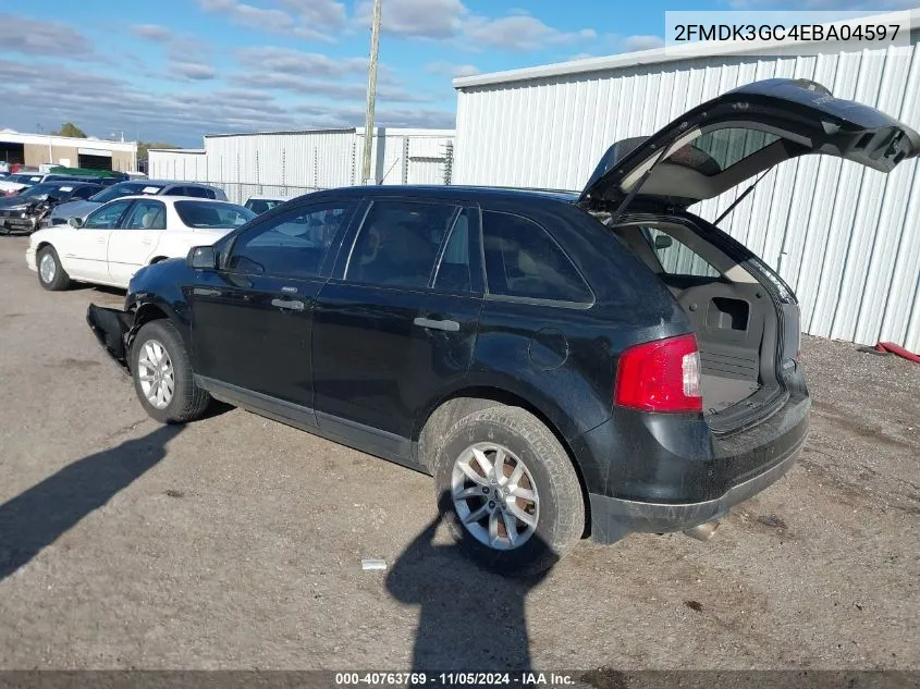 2014 Ford Edge Se VIN: 2FMDK3GC4EBA04597 Lot: 40763769