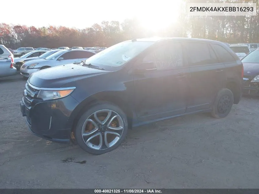 2014 Ford Edge Sport VIN: 2FMDK4AKXEBB16293 Lot: 40821325