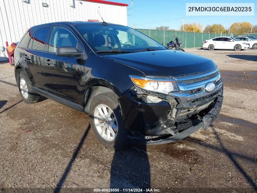 2014 Ford Edge Se VIN: 2FMDK3GC6EBA20235 Lot: 40828050