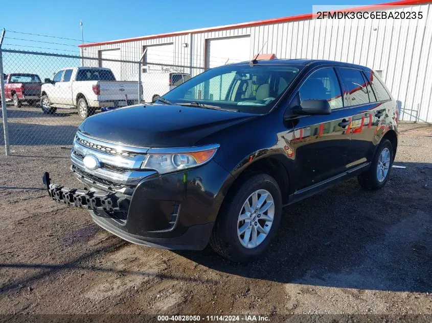 2014 Ford Edge Se VIN: 2FMDK3GC6EBA20235 Lot: 40828050