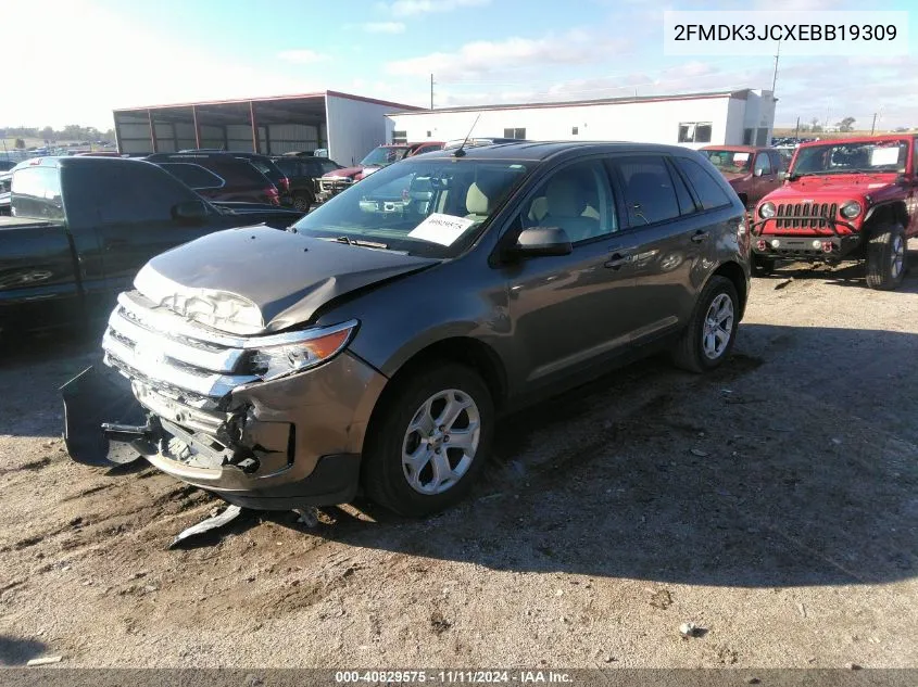 2014 Ford Edge Sel VIN: 2FMDK3JCXEBB19309 Lot: 40829575