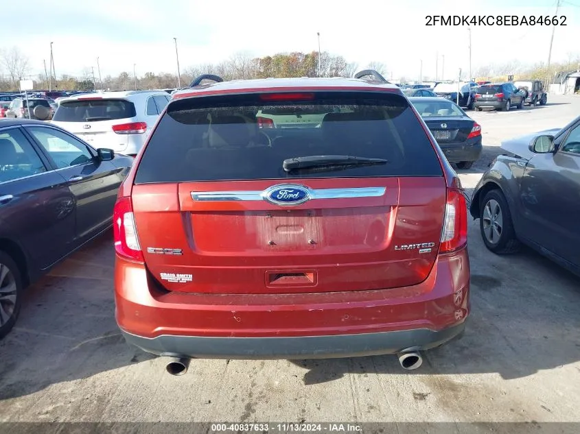 2FMDK4KC8EBA84662 2014 Ford Edge Limited