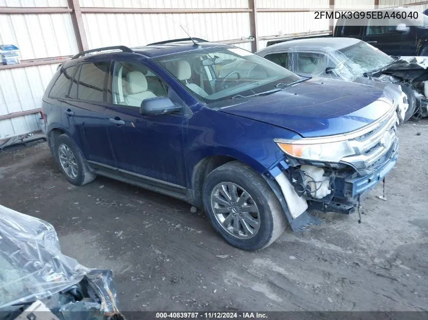 2014 Ford Edge Se VIN: 2FMDK3G95EBA46040 Lot: 40839787