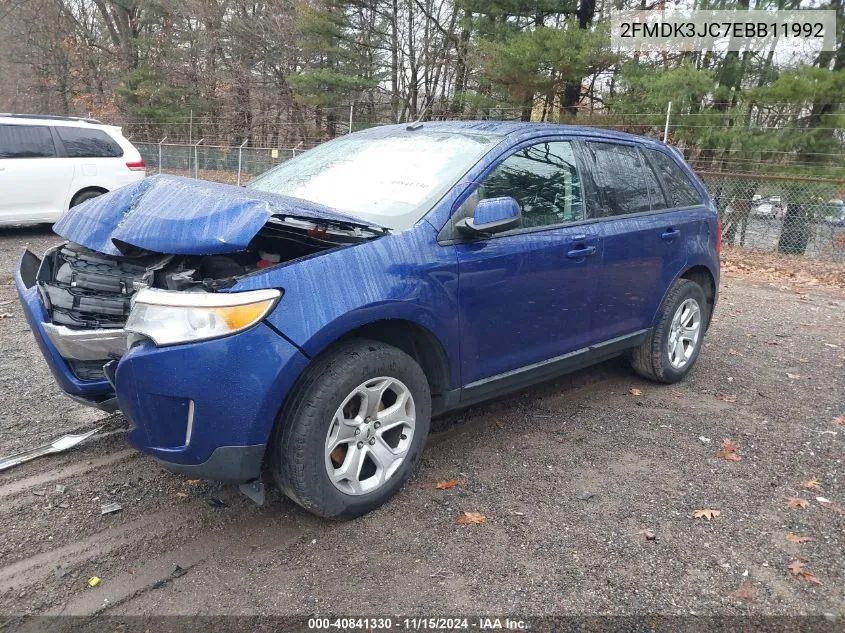 2014 Ford Edge Sel VIN: 2FMDK3JC7EBB11992 Lot: 40841330