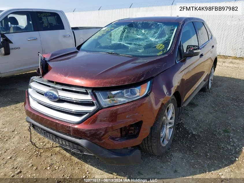 2015 Ford Edge Titanium VIN: 2FMTK4K98FBB97982 Lot: 12071017