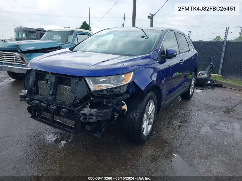 2015 Ford Edge Sel VIN: 2FMTK4J82FBC26451 Lot: 39413260