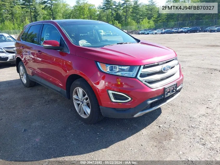 2015 Ford Edge Sel VIN: 2FMTK4J94FBB70327 Lot: 39472592