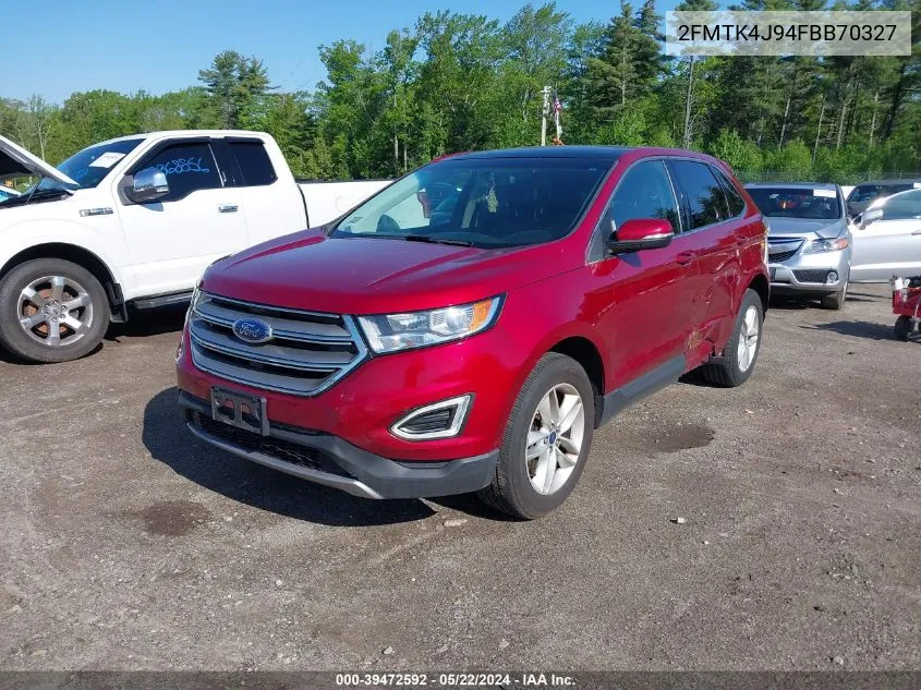 2015 Ford Edge Sel VIN: 2FMTK4J94FBB70327 Lot: 39472592