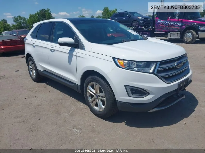 2015 Ford Edge Sel VIN: 2FMTK3J90FBB03735 Lot: 39565708