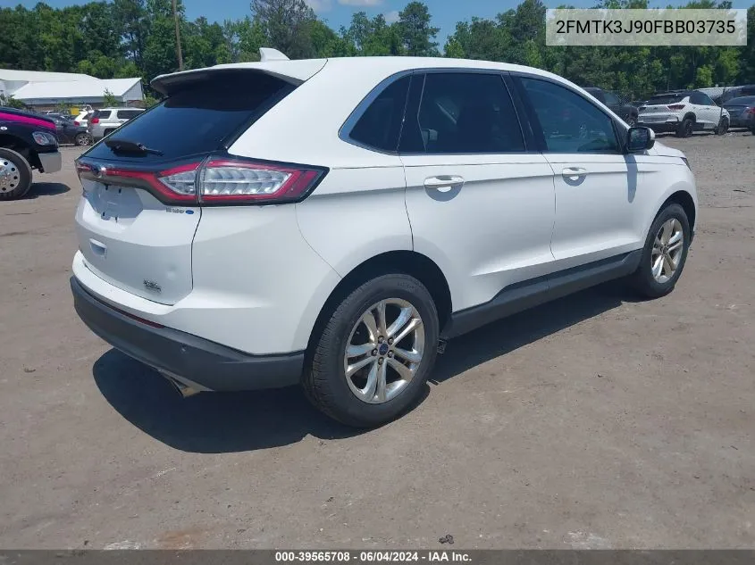 2015 Ford Edge Sel VIN: 2FMTK3J90FBB03735 Lot: 39565708