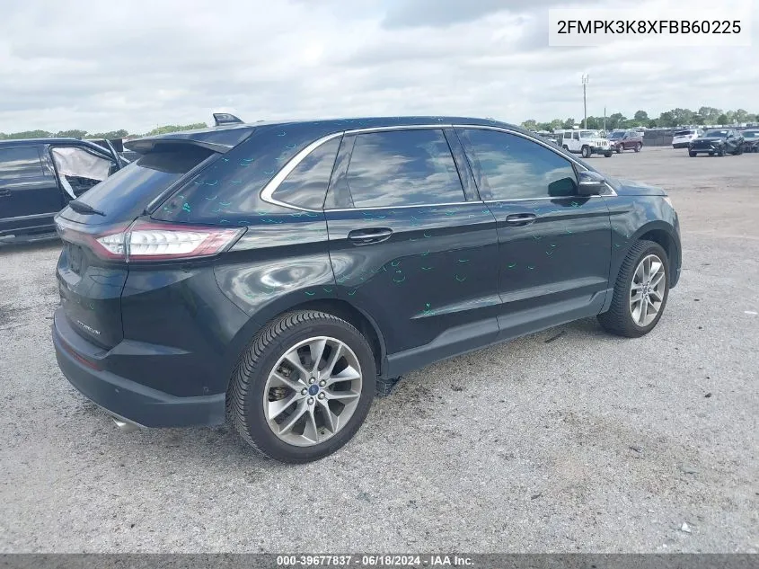 2015 Ford Edge Titanium VIN: 2FMPK3K8XFBB60225 Lot: 39677837