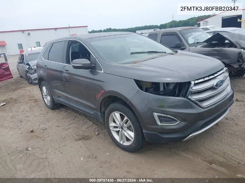 2015 Ford Edge Sel VIN: 2FMTK3J80FBB20347 Lot: 39757430