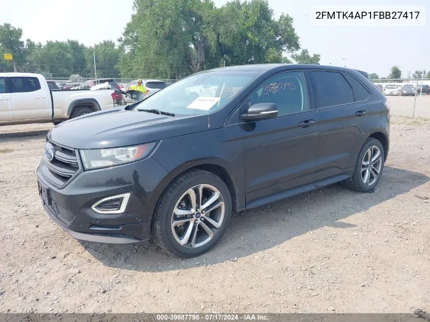 2015 Ford Edge Sport VIN: 2FMTK4AP1FBB27417 Lot: 39887795