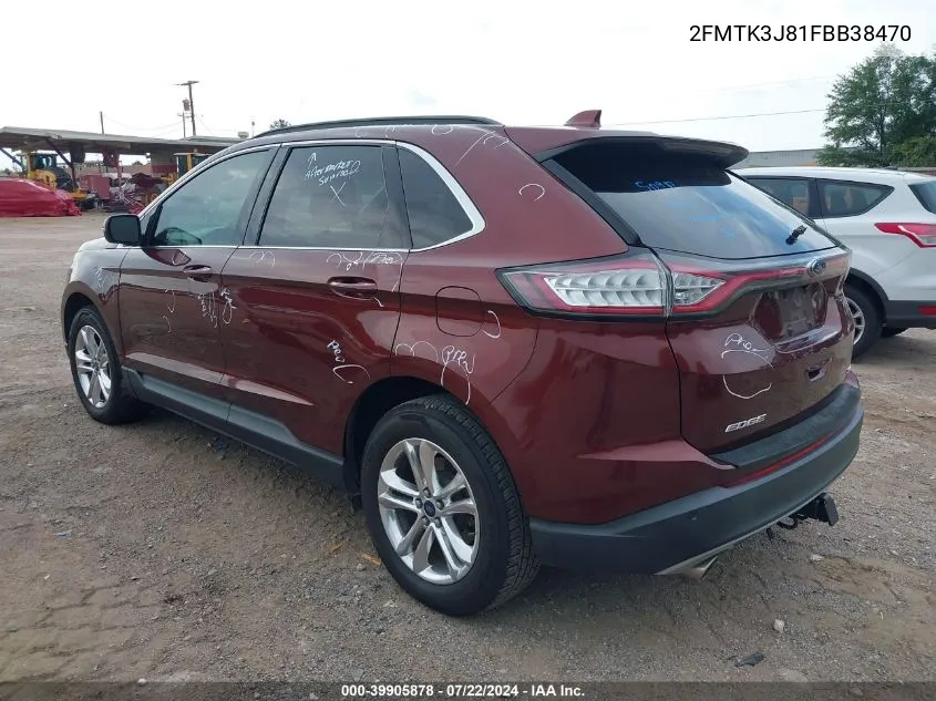 2015 Ford Edge Sel VIN: 2FMTK3J81FBB38470 Lot: 39905878