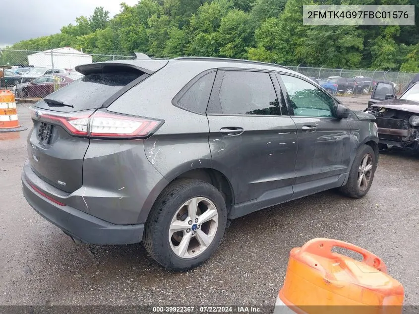 2015 Ford Edge Se VIN: 2FMTK4G97FBC01576 Lot: 39922367