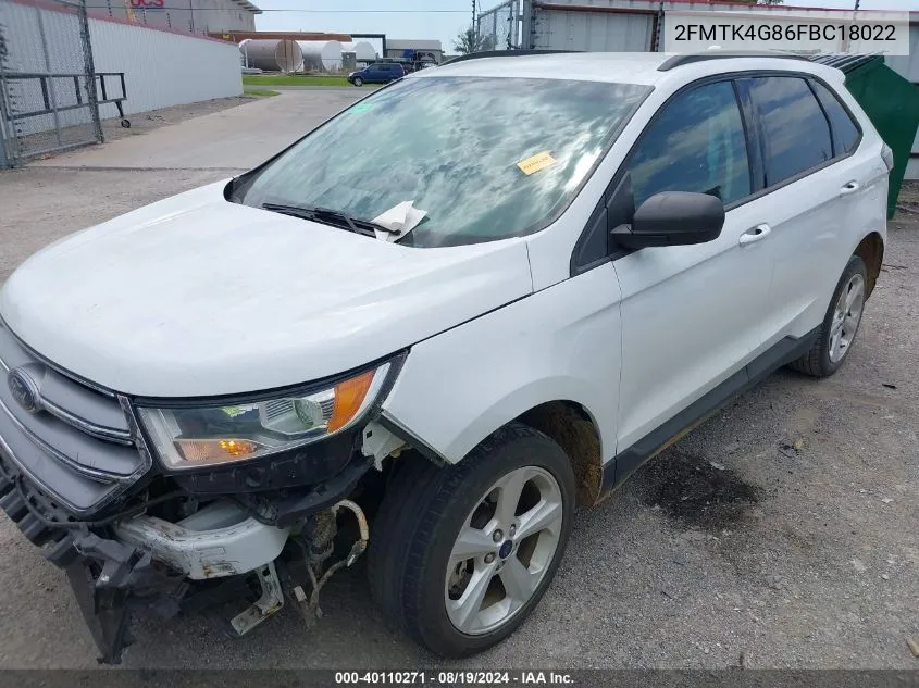 2FMTK4G86FBC18022 2015 Ford Edge Se