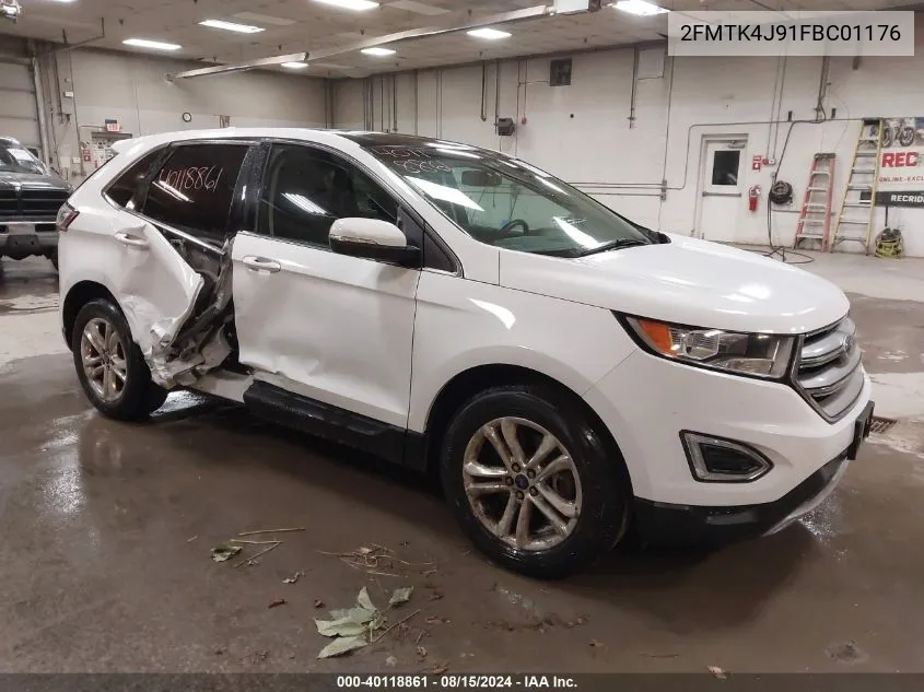 2015 Ford Edge Sel VIN: 2FMTK4J91FBC01176 Lot: 40118861