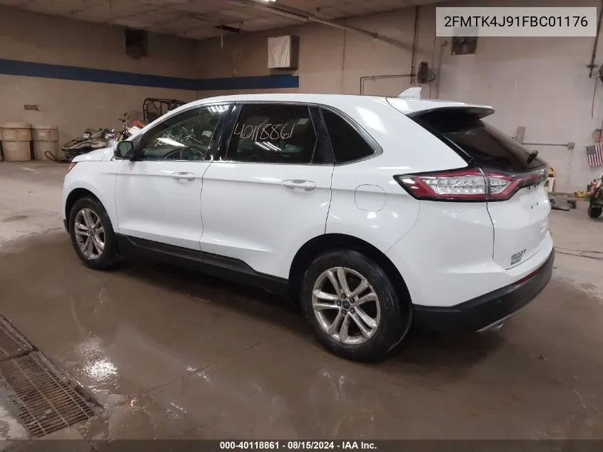 2015 Ford Edge Sel VIN: 2FMTK4J91FBC01176 Lot: 40118861