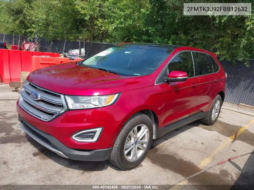 2015 Ford Edge Sel VIN: 2FMTK3J92FBB12632 Lot: 40142406