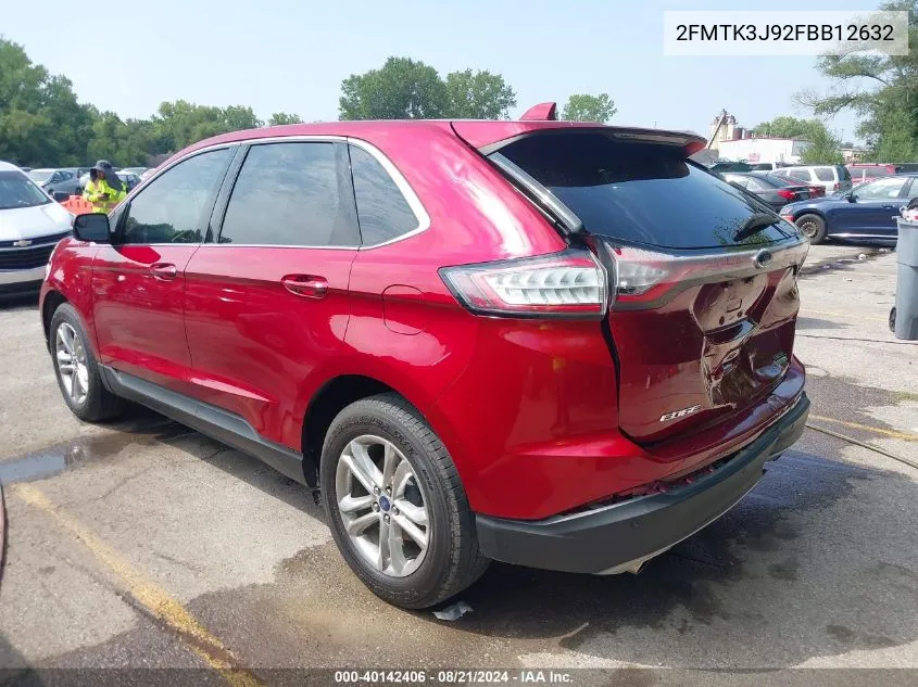 2015 Ford Edge Sel VIN: 2FMTK3J92FBB12632 Lot: 40142406