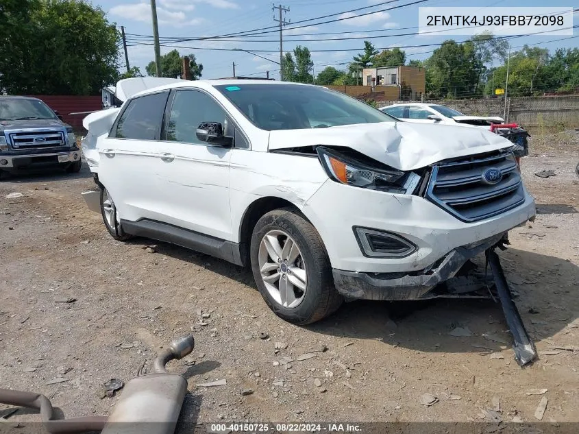 2015 Ford Edge Sel VIN: 2FMTK4J93FBB72098 Lot: 40150725