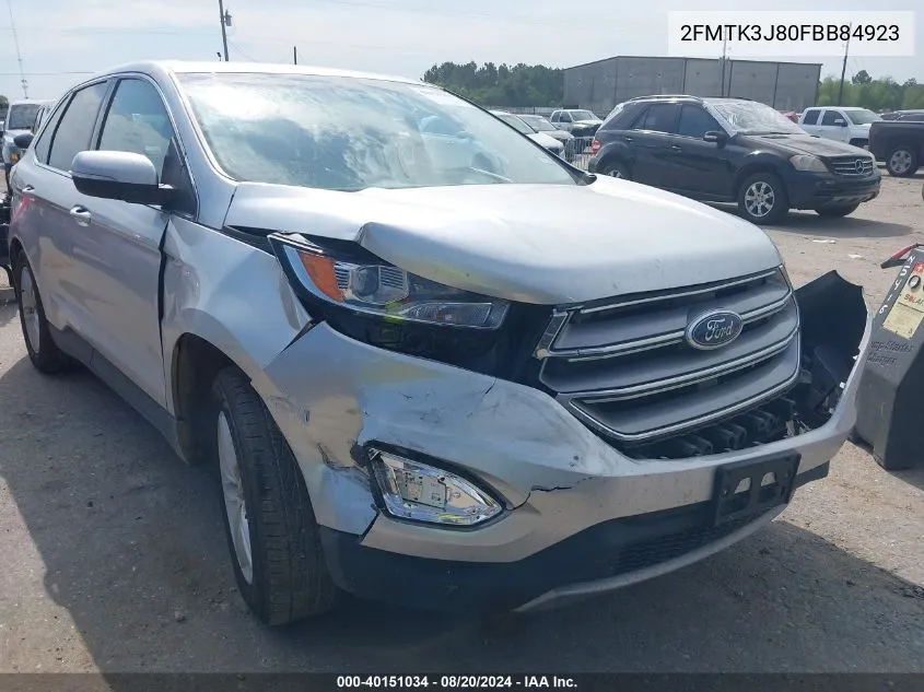 2015 Ford Edge Sel VIN: 2FMTK3J80FBB84923 Lot: 40151034