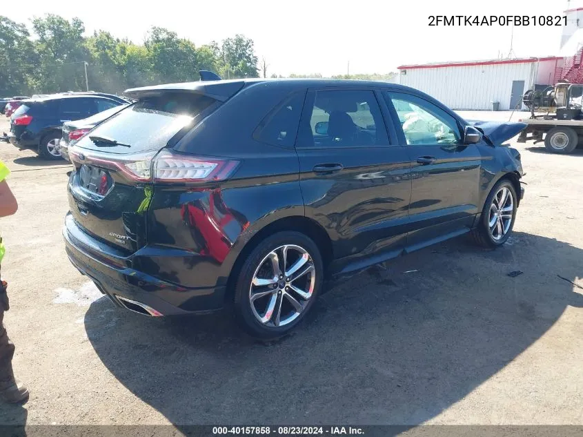 2015 Ford Edge Sport VIN: 2FMTK4AP0FBB10821 Lot: 40157858