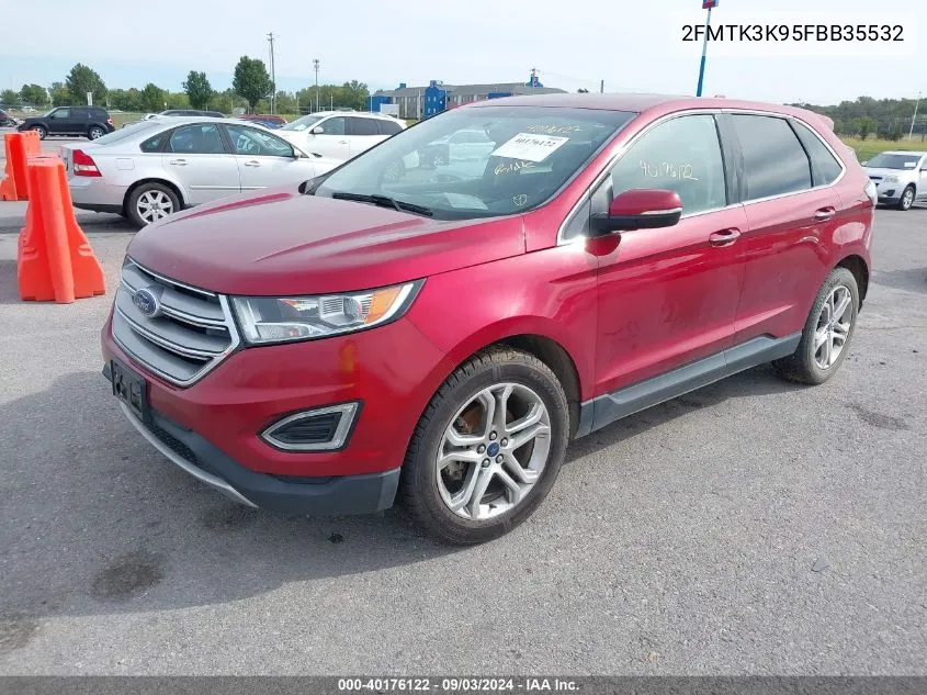 2015 Ford Edge Titanium VIN: 2FMTK3K95FBB35532 Lot: 40176122