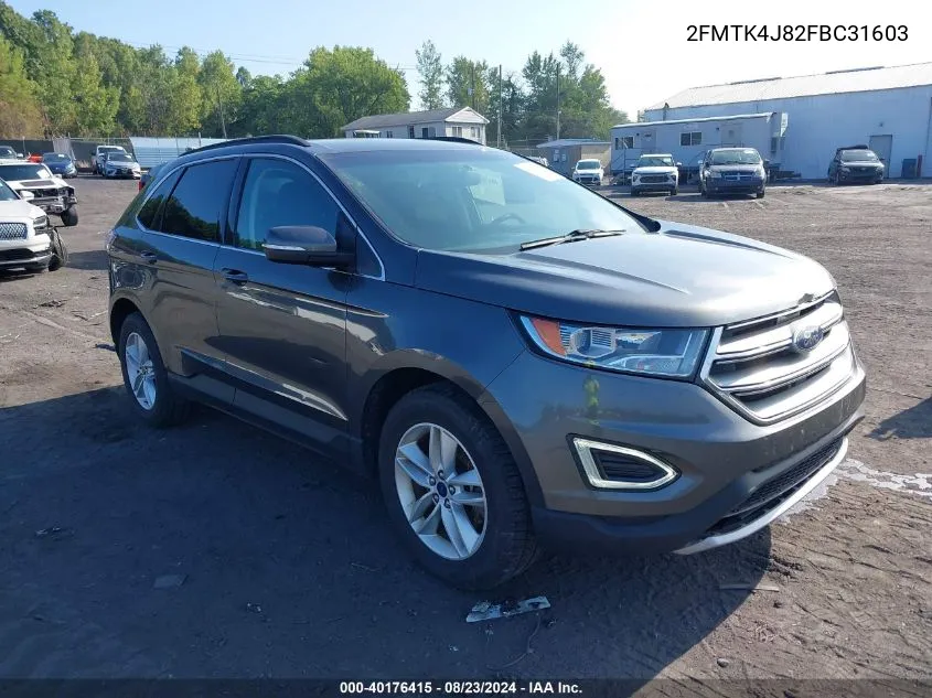 2015 Ford Edge Sel VIN: 2FMTK4J82FBC31603 Lot: 40176415