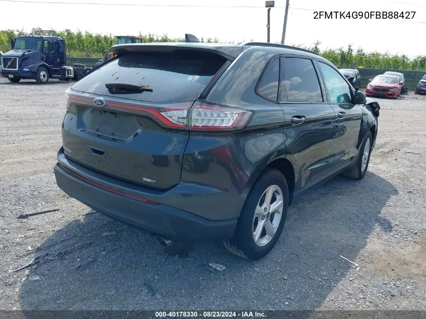 2015 Ford Edge Se VIN: 2FMTK4G90FBB88427 Lot: 40178330