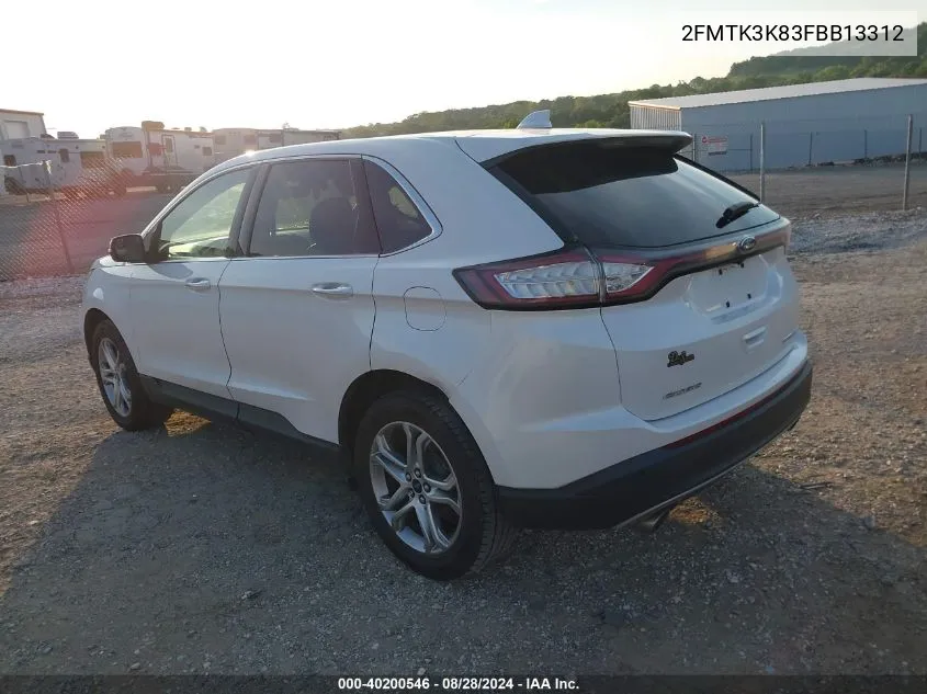 2015 Ford Edge Titanium VIN: 2FMTK3K83FBB13312 Lot: 40200546