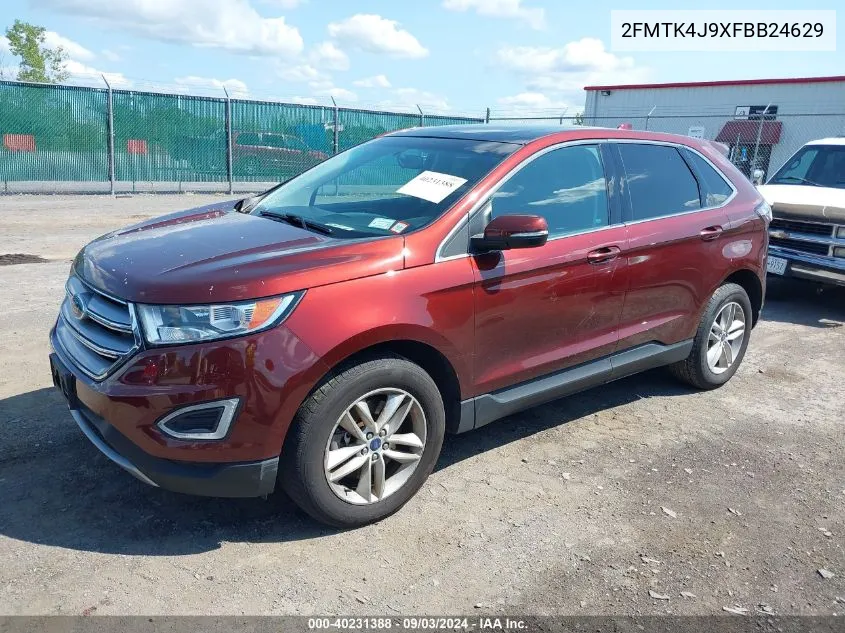 2015 Ford Edge Sel VIN: 2FMTK4J9XFBB24629 Lot: 40231388