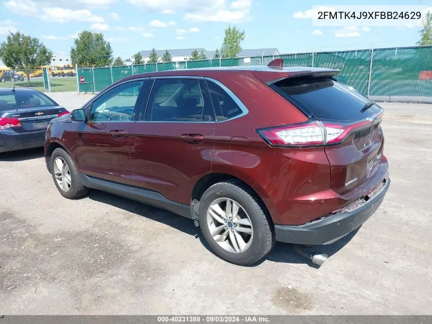 2015 Ford Edge Sel VIN: 2FMTK4J9XFBB24629 Lot: 40231388