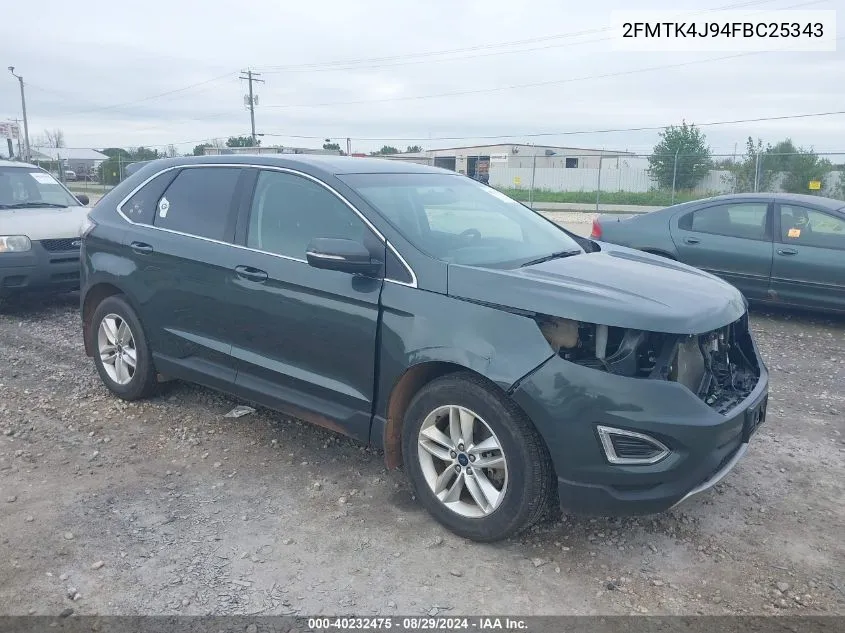 2015 Ford Edge Sel VIN: 2FMTK4J94FBC25343 Lot: 40232475