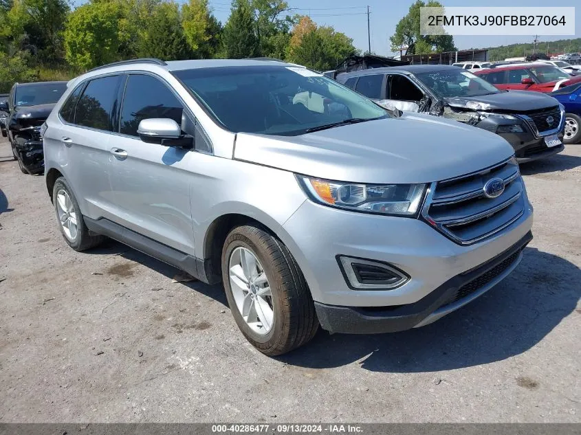 2015 Ford Edge Sel VIN: 2FMTK3J90FBB27064 Lot: 40286477