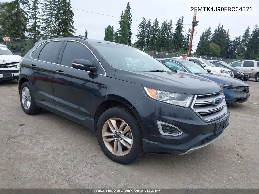 2015 Ford Edge Sel VIN: 2FMTK4J90FBC04571 Lot: 40306230