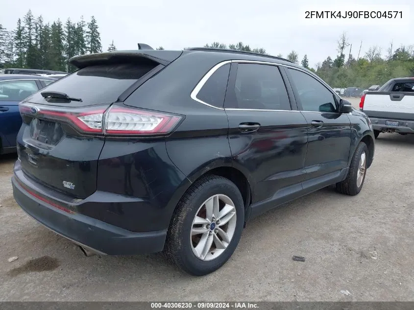 2015 Ford Edge Sel VIN: 2FMTK4J90FBC04571 Lot: 40306230