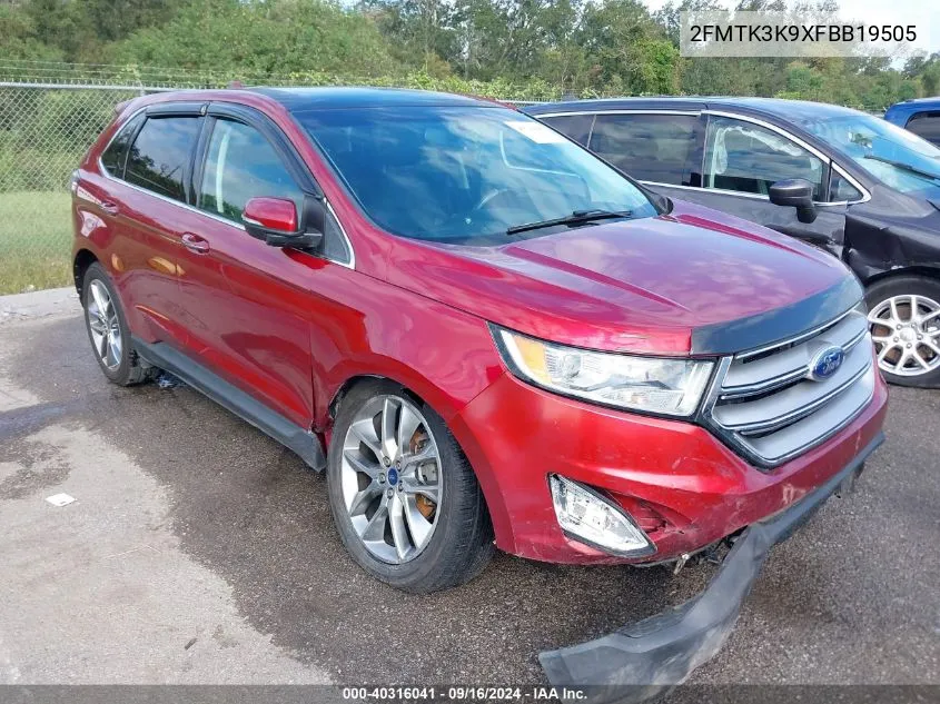 2015 Ford Edge Titanium VIN: 2FMTK3K9XFBB19505 Lot: 40316041