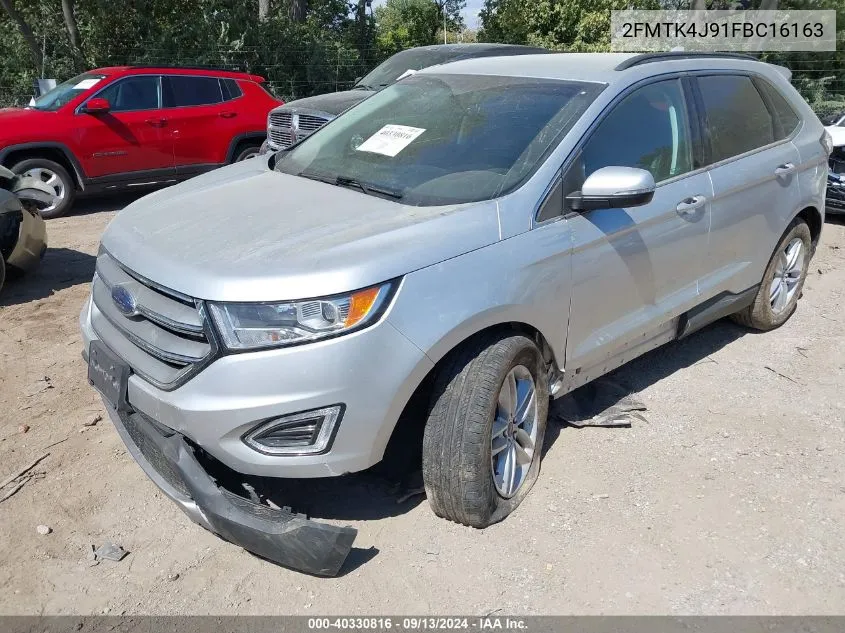 2015 Ford Edge Sel VIN: 2FMTK4J91FBC16163 Lot: 40330816