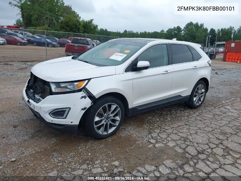 2FMPK3K80FBB00101 2015 Ford Edge Titanium