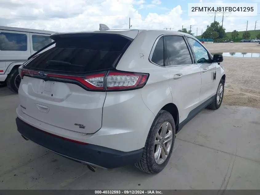 2015 Ford Edge Sel VIN: 2FMTK4J81FBC41295 Lot: 40332593