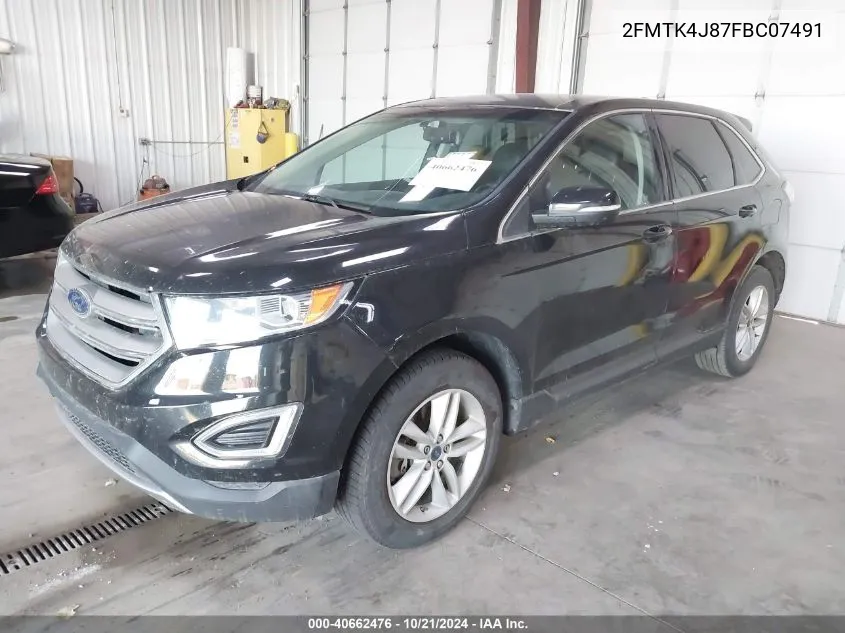 2015 Ford Edge Sel VIN: 2FMTK4J87FBC07491 Lot: 40662476