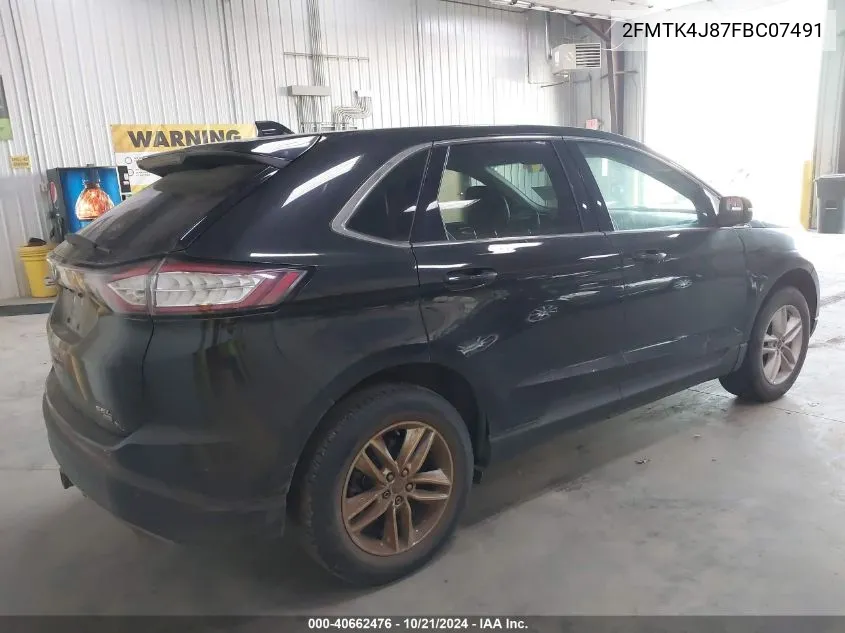 2015 Ford Edge Sel VIN: 2FMTK4J87FBC07491 Lot: 40662476