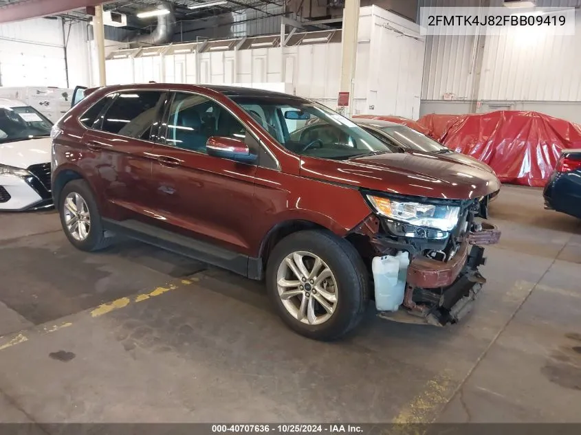 2015 Ford Edge Sel VIN: 2FMTK4J82FBB09419 Lot: 40707636