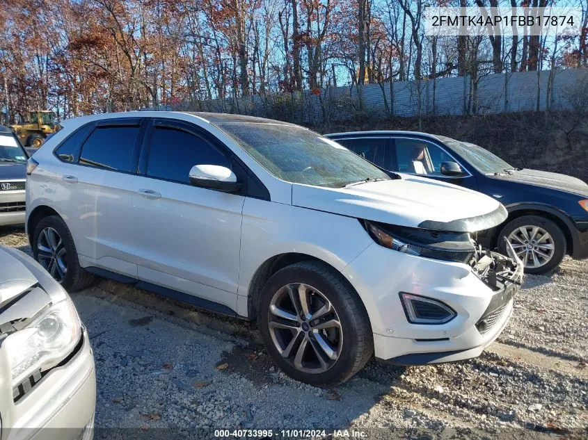 2015 Ford Edge Sport VIN: 2FMTK4AP1FBB17874 Lot: 40733995