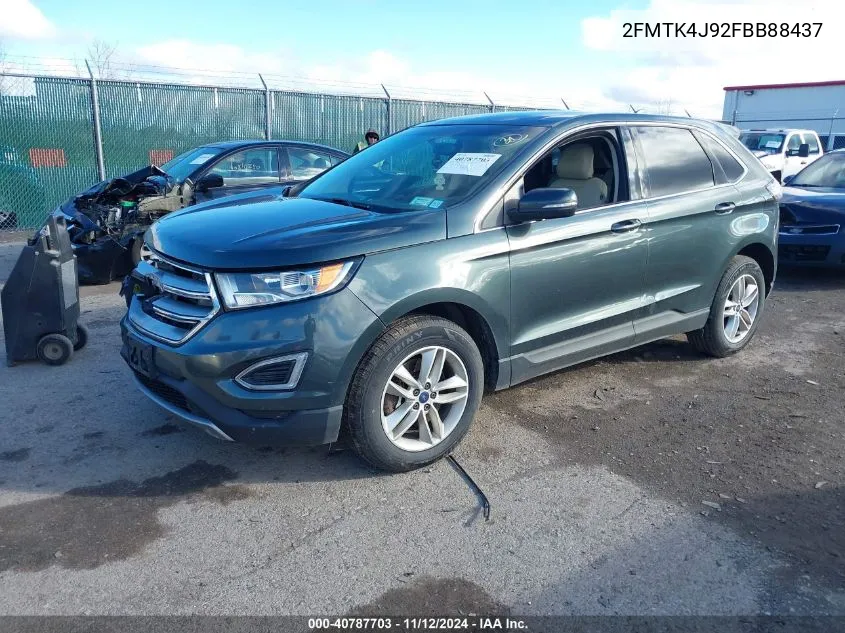 2015 Ford Edge Sel VIN: 2FMTK4J92FBB88437 Lot: 40787703