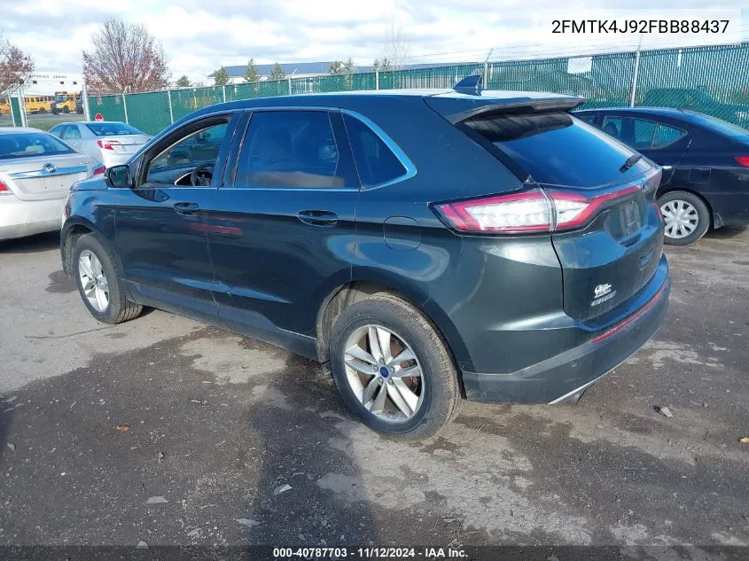 2015 Ford Edge Sel VIN: 2FMTK4J92FBB88437 Lot: 40787703