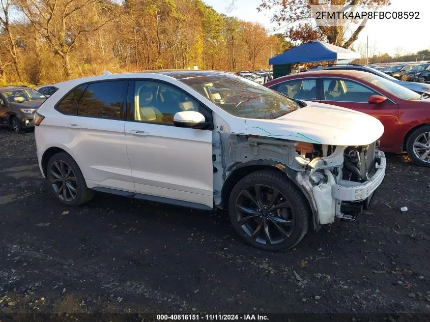 2015 Ford Edge Sport VIN: 2FMTK4AP8FBC08592 Lot: 40816151